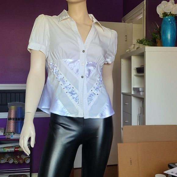 Victorian Lace Up Fancy Shirt - Picture 2 of 8